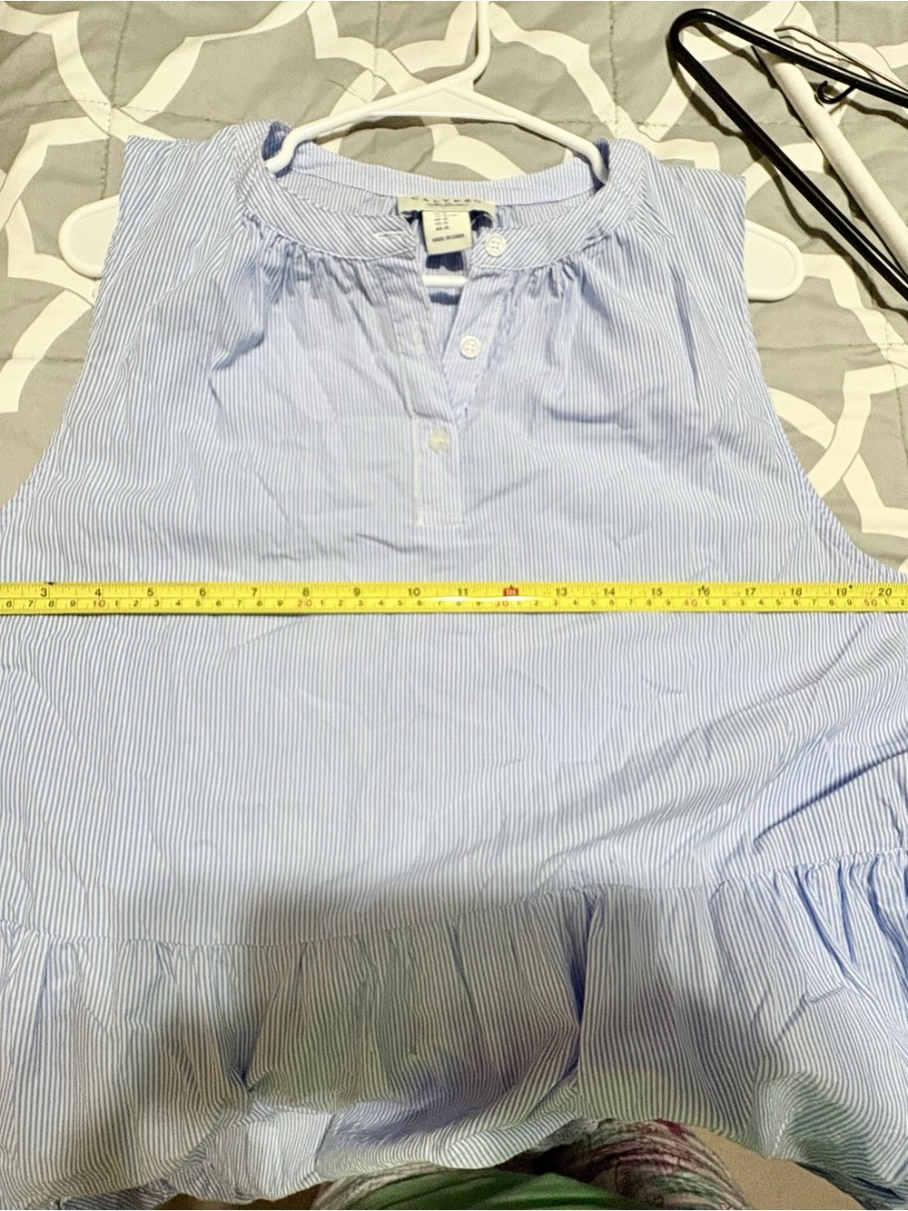 Calypso St. Barth Light Blue Striped Eyelet Hem Sundress - Picture 5 of 8